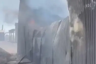 Склад кокса сгорел на заводе ферросплавов в Актобе. Видео