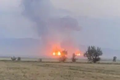 Склад боеприпасов взорвался в Жамбылской области. Видео