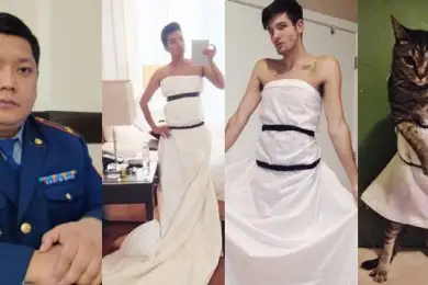 Платье-подушку примерил не только бастык полиции из Алматы