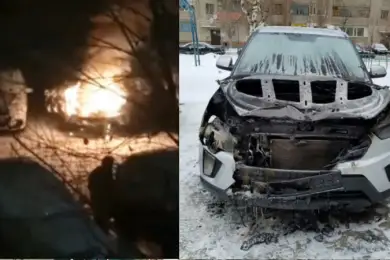 Дострелялись: от салюта загорелась машина