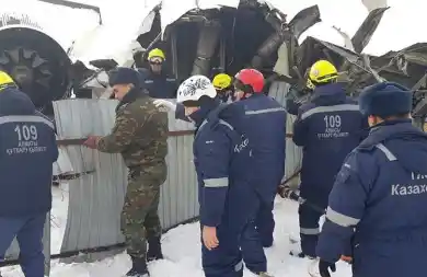 на месте крушения самолета Bek Air