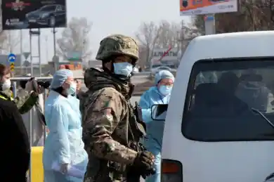 на блокпосту в Алматы, time.kz