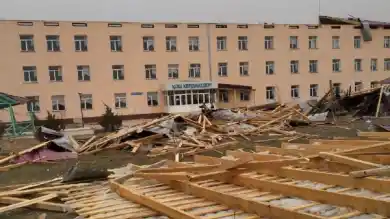 срыв кровли Жыланбузганской средней школы