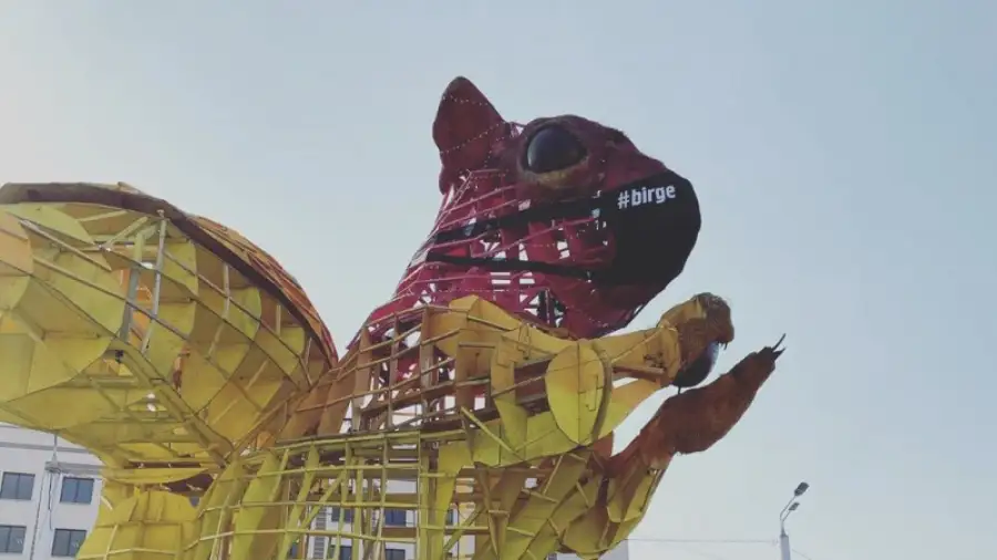 Белка в маске