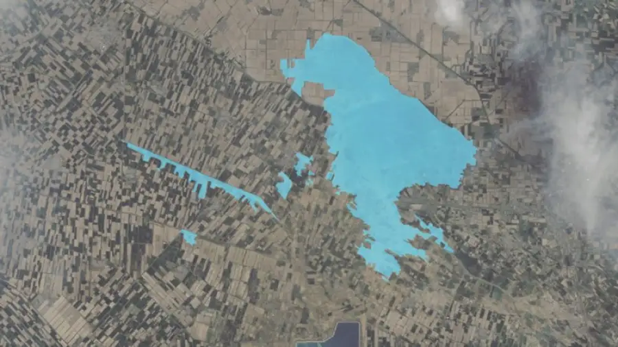 снимок наводнения с космоса