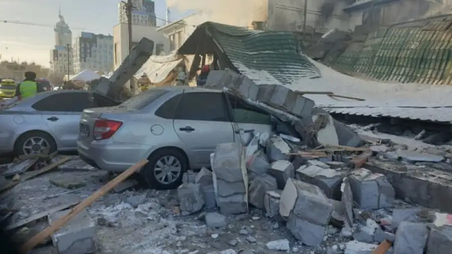 на месте взрыва