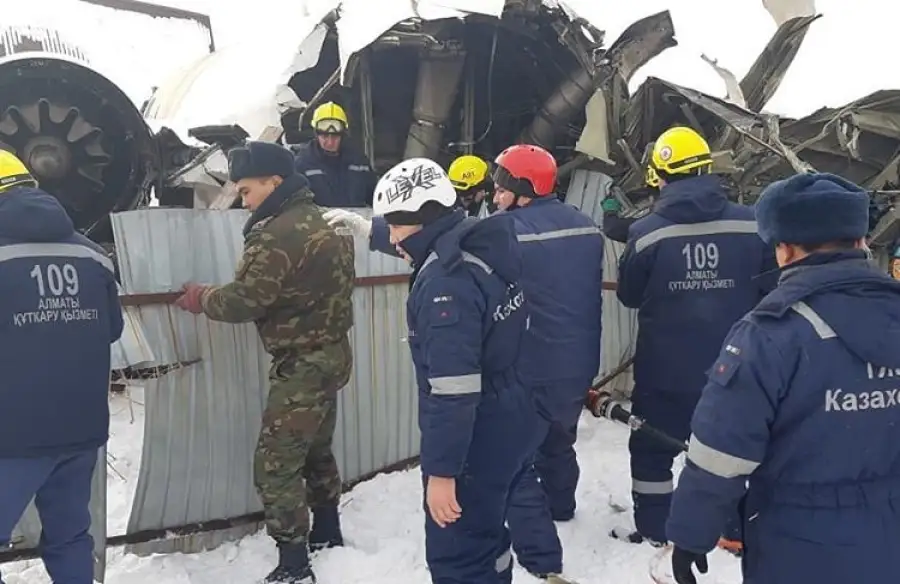 на месте крушения самолета Bek Air